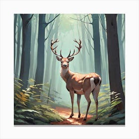 Deer In The Woods 14 Canvas Print