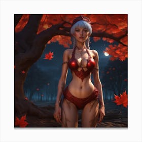 Sexy Girl In Red 1 Canvas Print