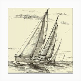 Sailboat Drawing Canvas Print