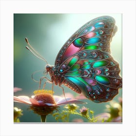 Butterfly On A Flower Canvas Print