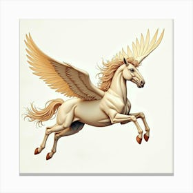 Watercolor Pegasus Soaring Through Ancient Greek Skies 1 Canvas Print