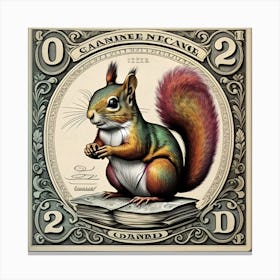 Vintage Squirrel Art Print Canvas Print
