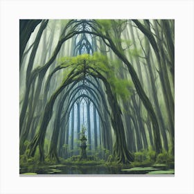 Symmetrical Gothic Bonsai Canvas Print