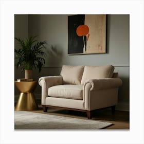 Beige Sofa Canvas Print