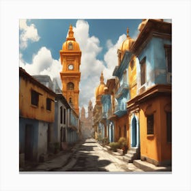 Street Scene In Cuba 1 Canvas Print