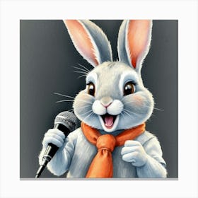 Rabbit Singing Canvas Print