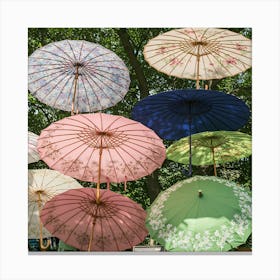 Vintage Umbrellas Leinwandbild