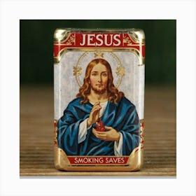 Jesus Smoking Saves Canvas Print