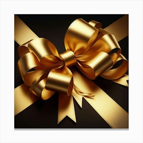 Golden bow Canvas Print