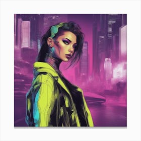 Cyberpunk female Canvas Print