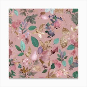 Pink Leaves Canvas Print