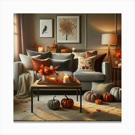 Autumn Living Room Canvas Print