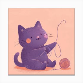 Cat Playing With Yarn 2 Canvas Print