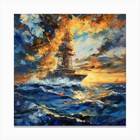 Sunset On The Sea Canvas Print