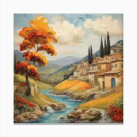 Lively Landscapes Italian Impasto Art Print 1 Canvas Print