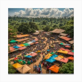 Market In Ghana Canvas Print