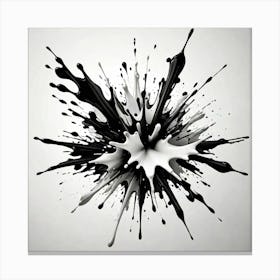 Abstract Black And White Color Splash Isolated On White Background Png File 3364006130 Canvas Print