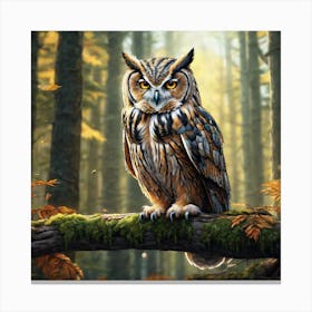 Owl In The Forest 201 Canvas Print