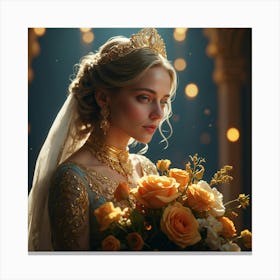 Beautiful Bride In Tiara Canvas Print