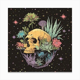 Skull In Space 7 Canvas Print