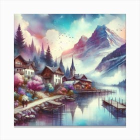 Lakeside Village Canvas Print