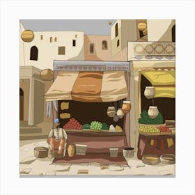 A Unique Wall Art Illustration Of A Marketplace Wi W7nthx Rrgcjdpzjyg Lia Kn Ar0myrwyrahjoilwjiw Canvas Print