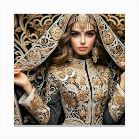 Beautiful Muslim Woman In Traditional Dress Canvas Print