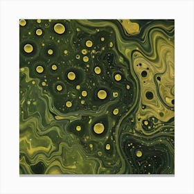 olive gold abstract wave art 25 Canvas Print