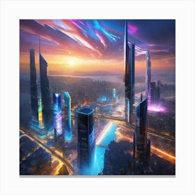 Futuristic Cityscape 87 Canvas Print