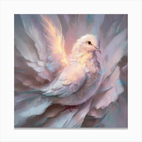 Abstract Painting Of Luminescent Dove 2 Canvas Print