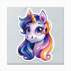 Unicorn Sticker 142 Canvas Print