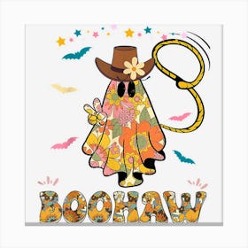 Boohaw Ghost Halloween Cute Retro Western Canvas Print