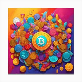 Bitcoin Coins Canvas Print