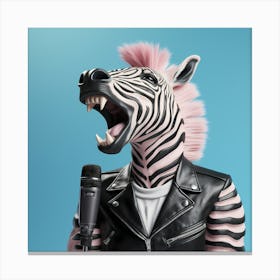 Zebra Singing 1 Canvas Print