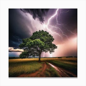 Lightning In The Sky 18 Canvas Print