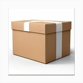 Mock Up Blank Box Parcel Cardboard Customizable Template Unprinted Clean Simple Minimalis (19) Canvas Print