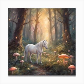 Unicorn In The Forest 1 Canvas Print