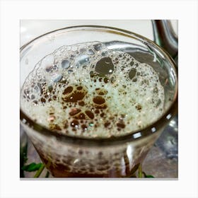 Cup Of Tea with foam and bubbles Canvas Print