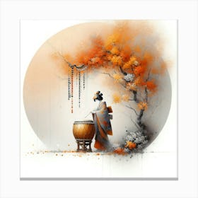 Geisha Creative Illustration Artwork 17 Canvas Print