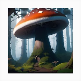Mushroom House In The Forest 1 Canvas Print