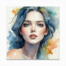 Watercolor Of A Woman 1 Canvas Print