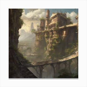 City In The Clouds Canvas Print