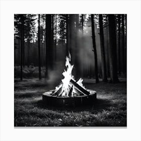 Fire Pit In The Forest Canvas Print