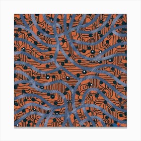 patterns resembling circuitry, representing the intersection of technology and nature 10 Canvas Print