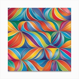 Multicolored Horizontal Curves and Lines Canvas Print