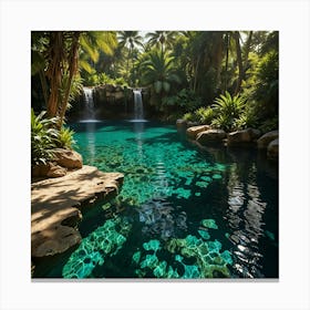 Waterfall In The Jungle 82 Canvas Print