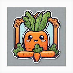 Carrot Sticker 6 Canvas Print