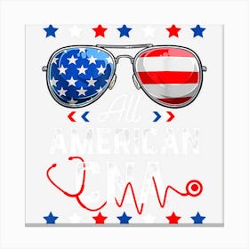 All America Cna Sunglasses Funny American Flag Canvas Print