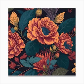 Floral Seamless Pattern 3 Canvas Print