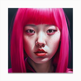 Pink Haired Girl 3 Canvas Print